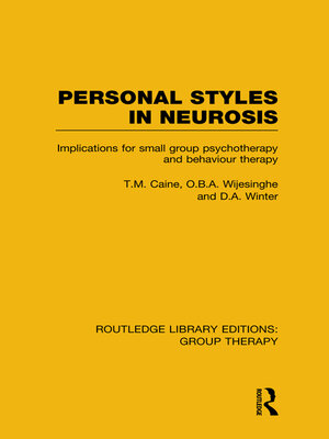 cover image of Personal Styles in Neurosis (RLE